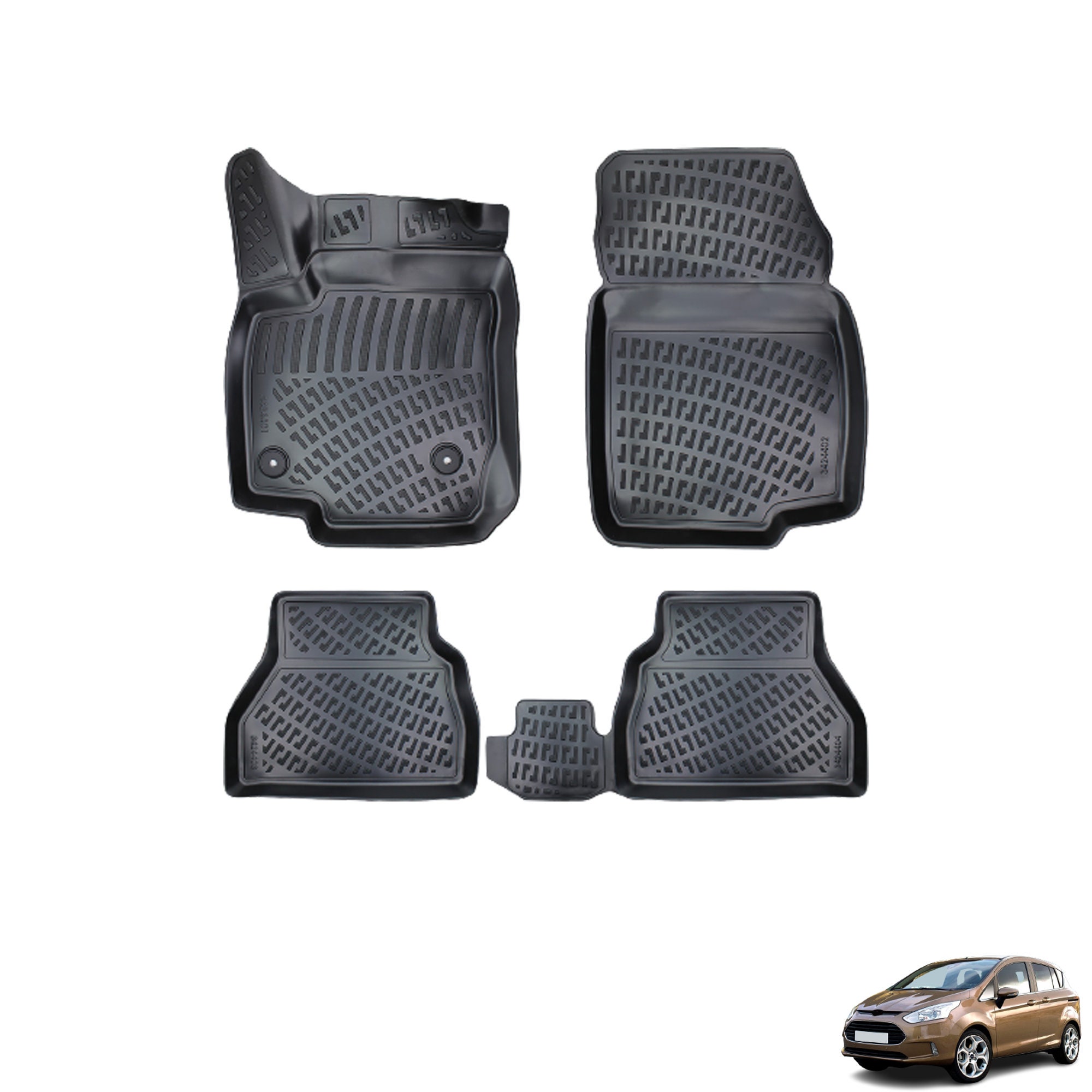 Alfombrillas de repuesto para Ford Focus 2012-2018, revestimiento  resistente, color negro, ajuste personalizado, protección para todo tipo de  clima