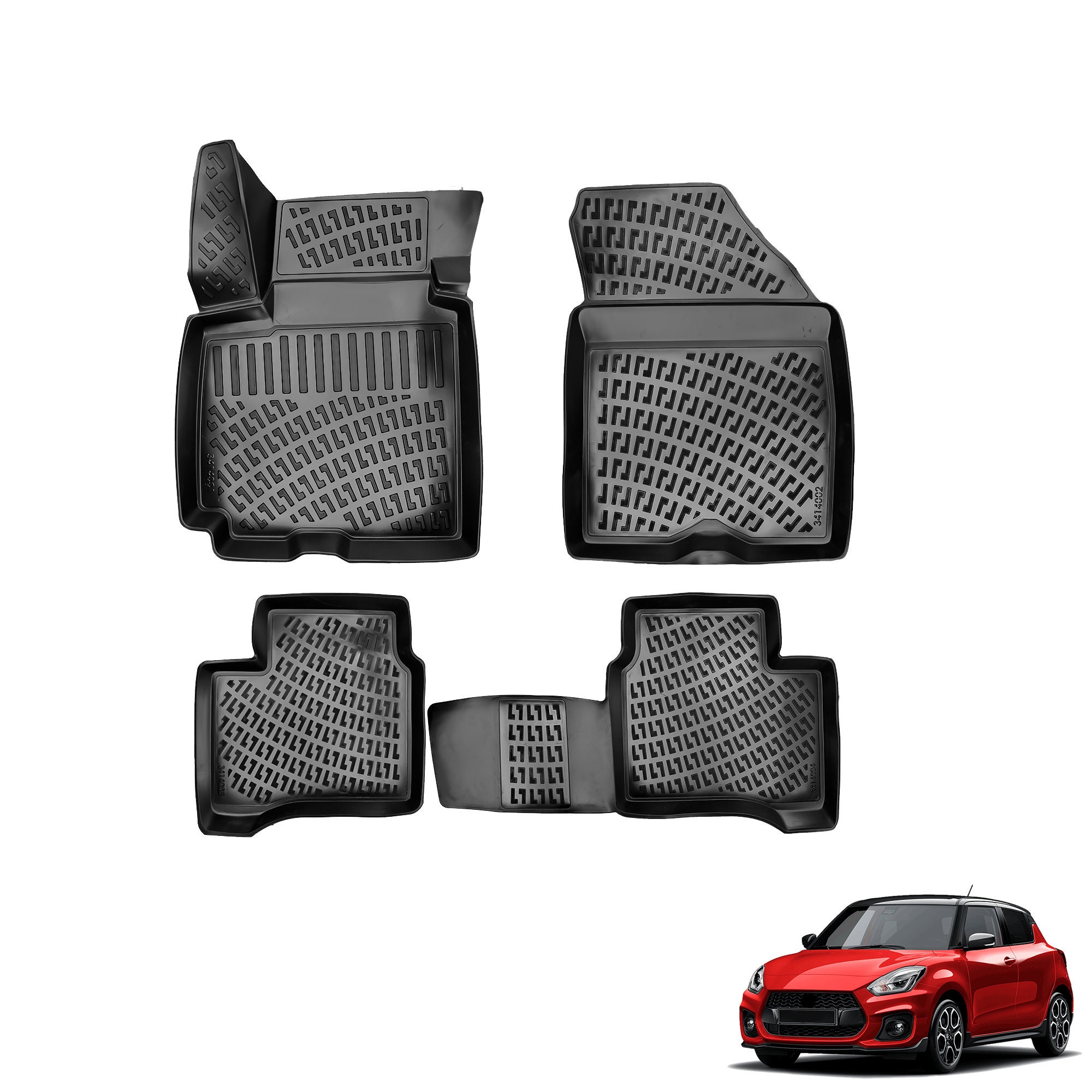 Floor Mats Cargo Liner Set for Suzuki Swift 2017 2023 Full Coverage All Weather Non Slip Waterproof Floor Mats Etsy