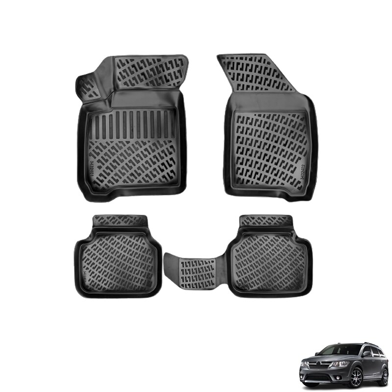 Kit Tapis de Sol et Coffre pour Fiat Freemont 2011-2015 TPE Noir