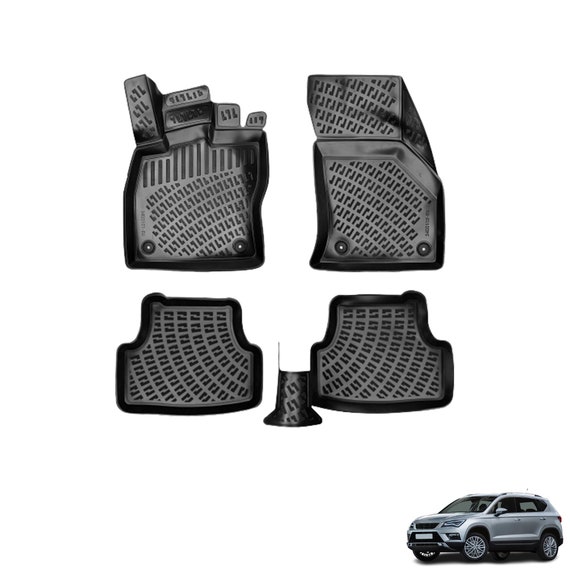 Fits Seat Ateca 2016-2023 Floor Mats Front & Rear All Wheather Custom Fit  Floor Liner 3D Waterproof Black Molded 4X 