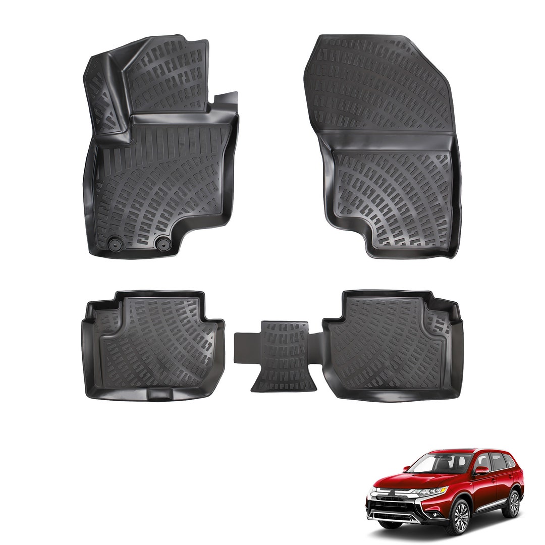 GGCCM Tailored Black Carpet Floor Mats For Mitsubishi Outlander PHEV 2013+ – 4-Piece Set