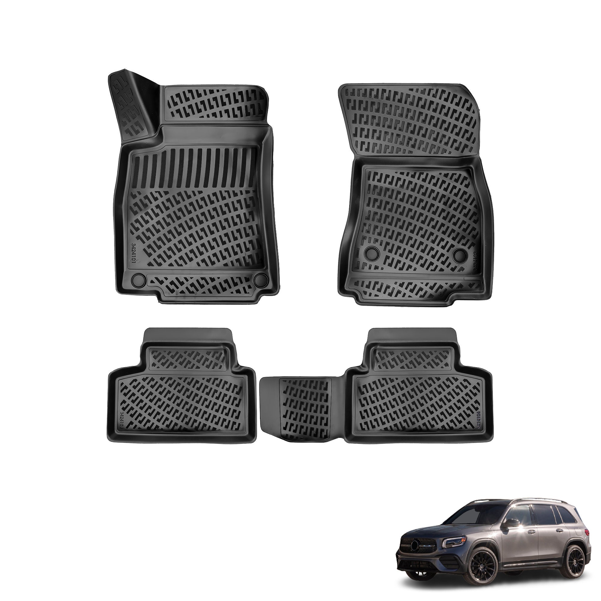 Floor Mats & Cargo Liner Set for Mercedes GLB 2019-2023 | Full Coverage, All Weather, Non Slip Waterproof Floor Mats