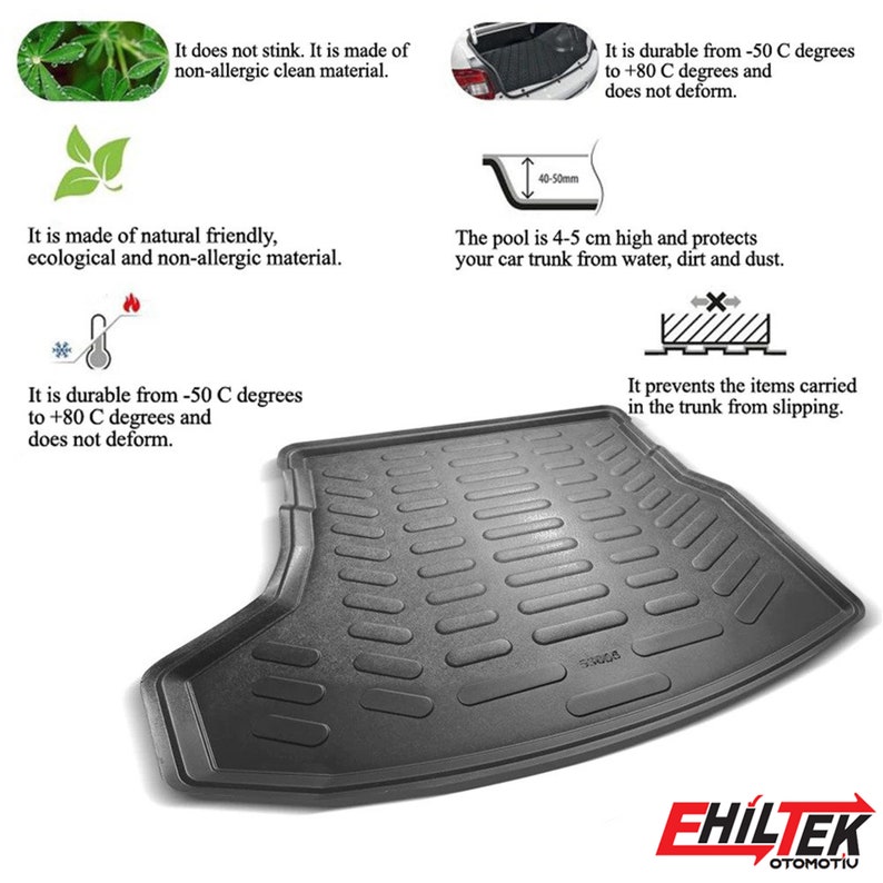 Fits Mini Cooper R56 All Protection Cargo Liner Trunk Mat Fresh Design Heavy Duty Trimmable Trunk Liner image 8
