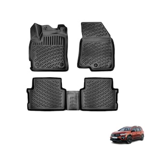 Fits Dacia Jogger 2022-2023 Floor Mats Front & Rear All Wheather Custom Fit Floor Liner 3D Waterproof Black Molded 4X