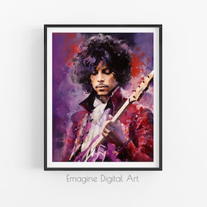 PRINTABLE ART | Prince Pop Art Watercolor Painting | Retro Celebrity Wall Art | Digital Art to Instantly Download, Print & Frame | PA-04