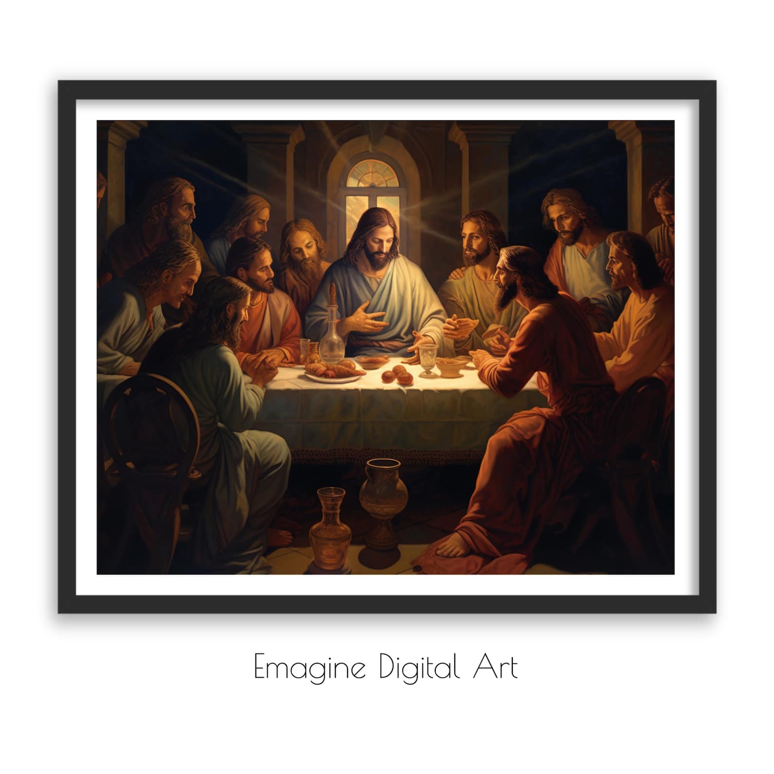 PRINTABLE ART Painting of the Last Supper With Jesus Christ and Twelve ...
