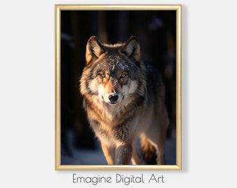 Winter Wolf Photograph | Wildlife Wall Art (Digital Download)