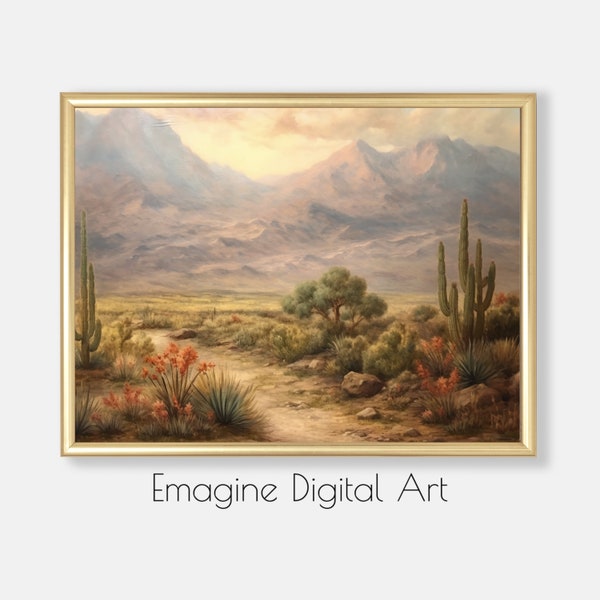 PRINTABLE ART |  Southwest Art | Desert Mountain Landscape Painting | Southwest Wall Decor | Instant Download, Print, and Frame | SW-16