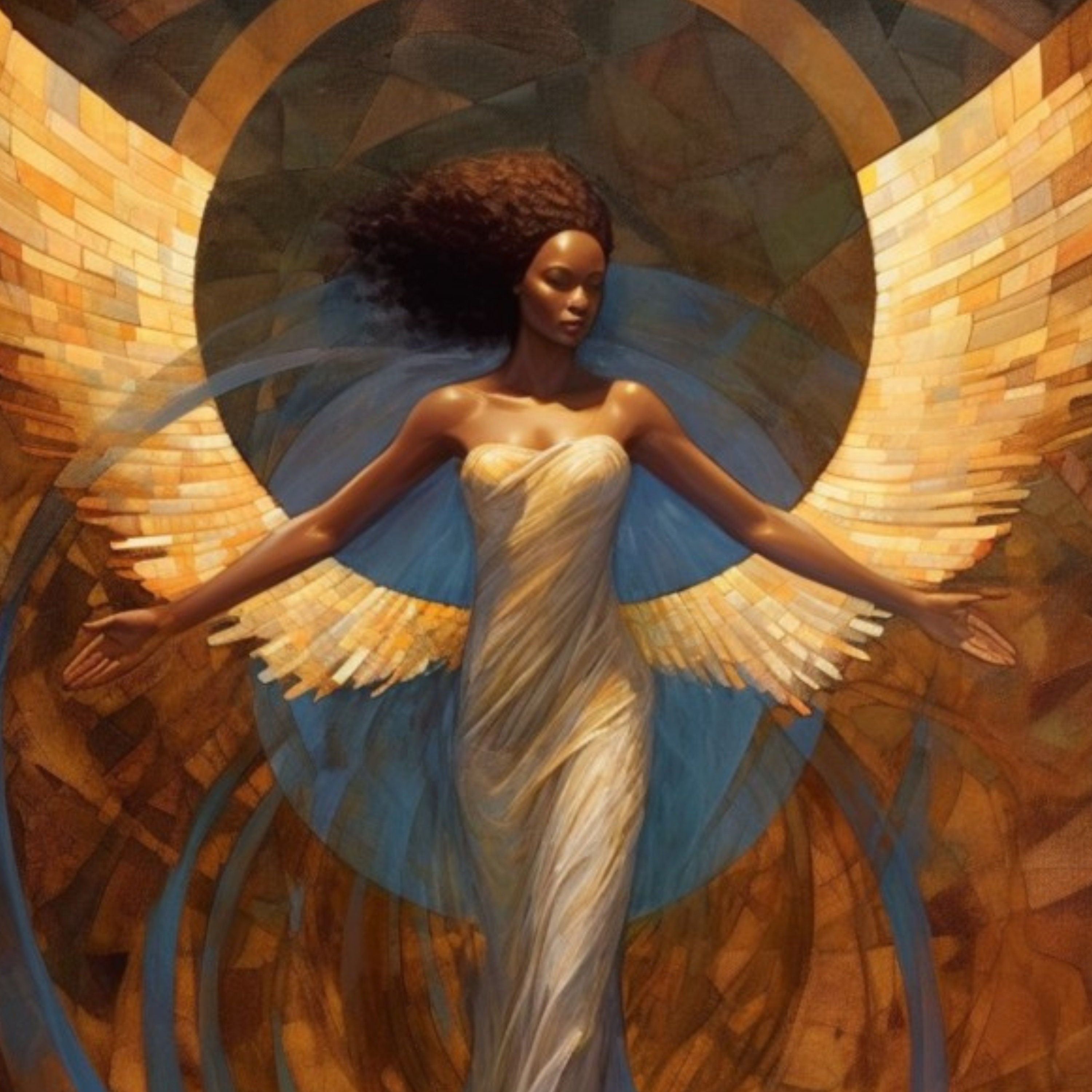 PRINTABLE ART | Painting of Spiritual Black Woman Angel Rising | Black ...