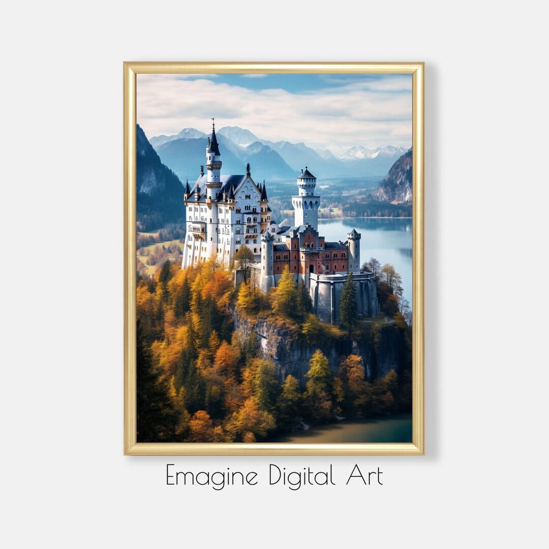 PRINTABLE ART Neuschwanstein Castle Photograph German Wall Decor ...
