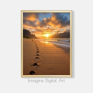 ARTE IMPRIMIBLE / Huellas Poema Religioso / Arte Cristiano / Arte Bíblico / Arte Digital para Descargar, Imprimir y Enmarcar Instantáneamente / RE-16