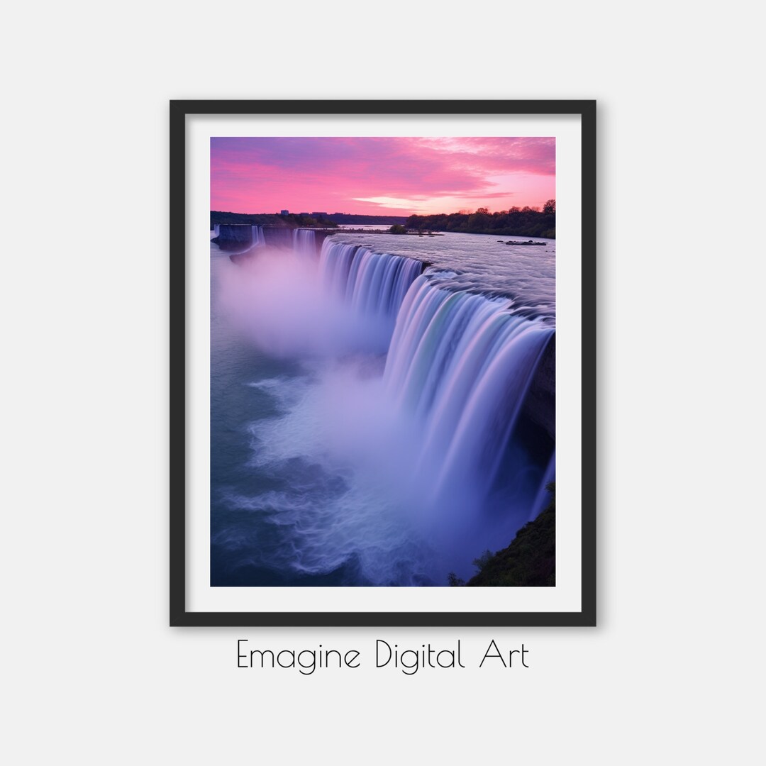 PRINTABLE ART | Niagara Falls at Sunset Photo | Natural Landmarks Wall ...