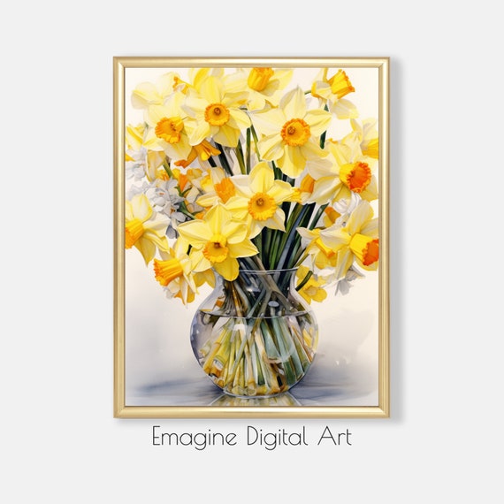 Daffodil / Spring Flower / Poster Print Style Design T-Shirt Daffodil / Spring Flower / Poster Print Style Design T-Shirt