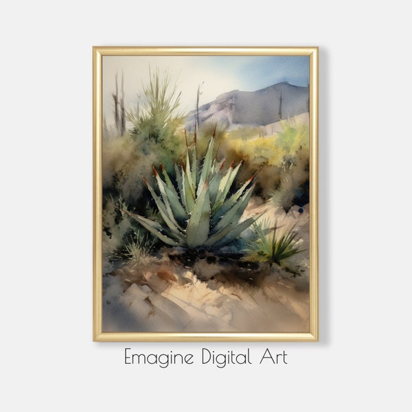 PRINTABLE ART | Southwest Art Agave | Desert Wall Art | Southwest Wall Decor | Digital Art to Instantly Download, Print, and Frame | SW-15