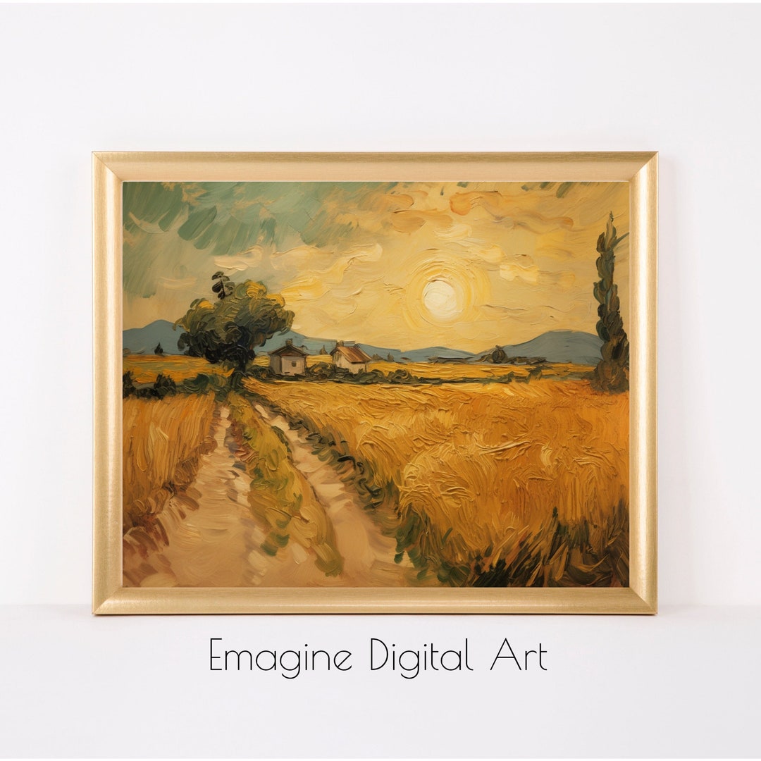PRINTABLE ART Wheat Field in French Countryside Etsy UK