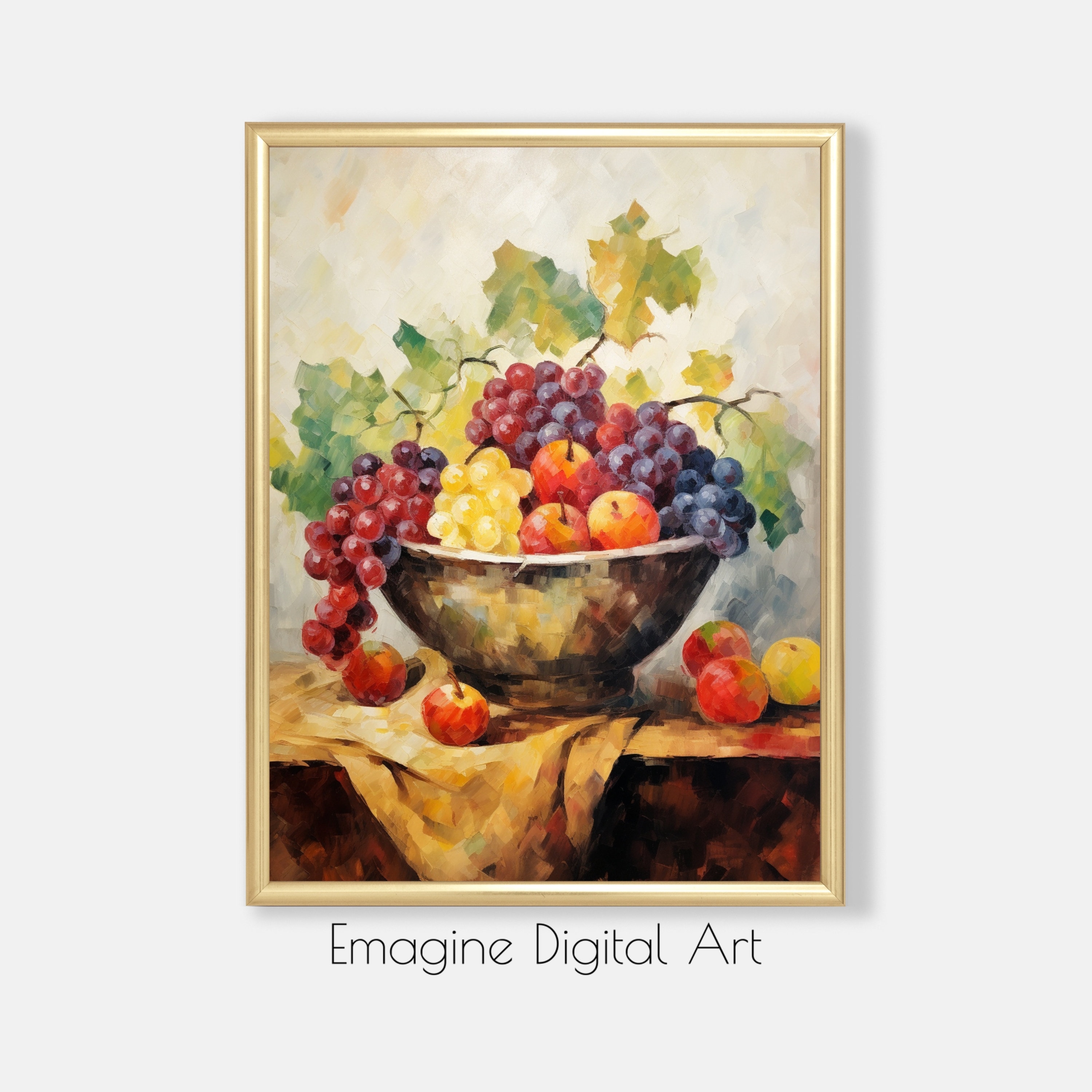 PRINTABLE ART | Still Life Fruit Bowl Painting | Impressionist Wall Decor |  Digital Art to Instantly Download, Print \u0026 Frame | SL-01 - Etsy, image size:3000x3000