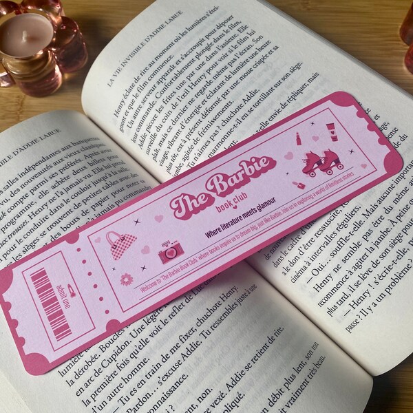 The Barbie Book Club, Marque-page en forme de ticket, Fan de Barbie, Univers Féminin, Girl Power, Marque-page Book Club