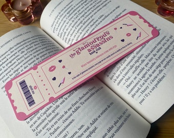 The Glamorous Assassins Book Club, Ticket-shaped bookmark, Spy and glamor book fan, Book Club bookmark