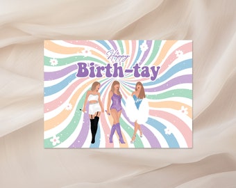 Carte d'anniversaire Taylor Swift, Carte postale Happy Birthday, Cadeau pour Swiftie The Eras Tour