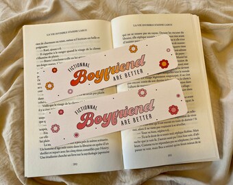 Marque-page "Fictionnal Boyfriends are better" - Marque-page mignon - Cadeau pour lecteur