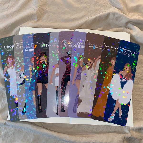 Taylor Swift Holographic Bookmarks - Taylor Album - The Eras Tour - Taylor Swift Fan Gift