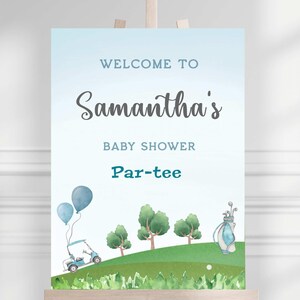 Golf Baby Shower Welcome Sign Template, Editable Baby Shower Golf Themed Welcome Sign, Instant Download, Baby Shower Partee Sign, GLFBS01