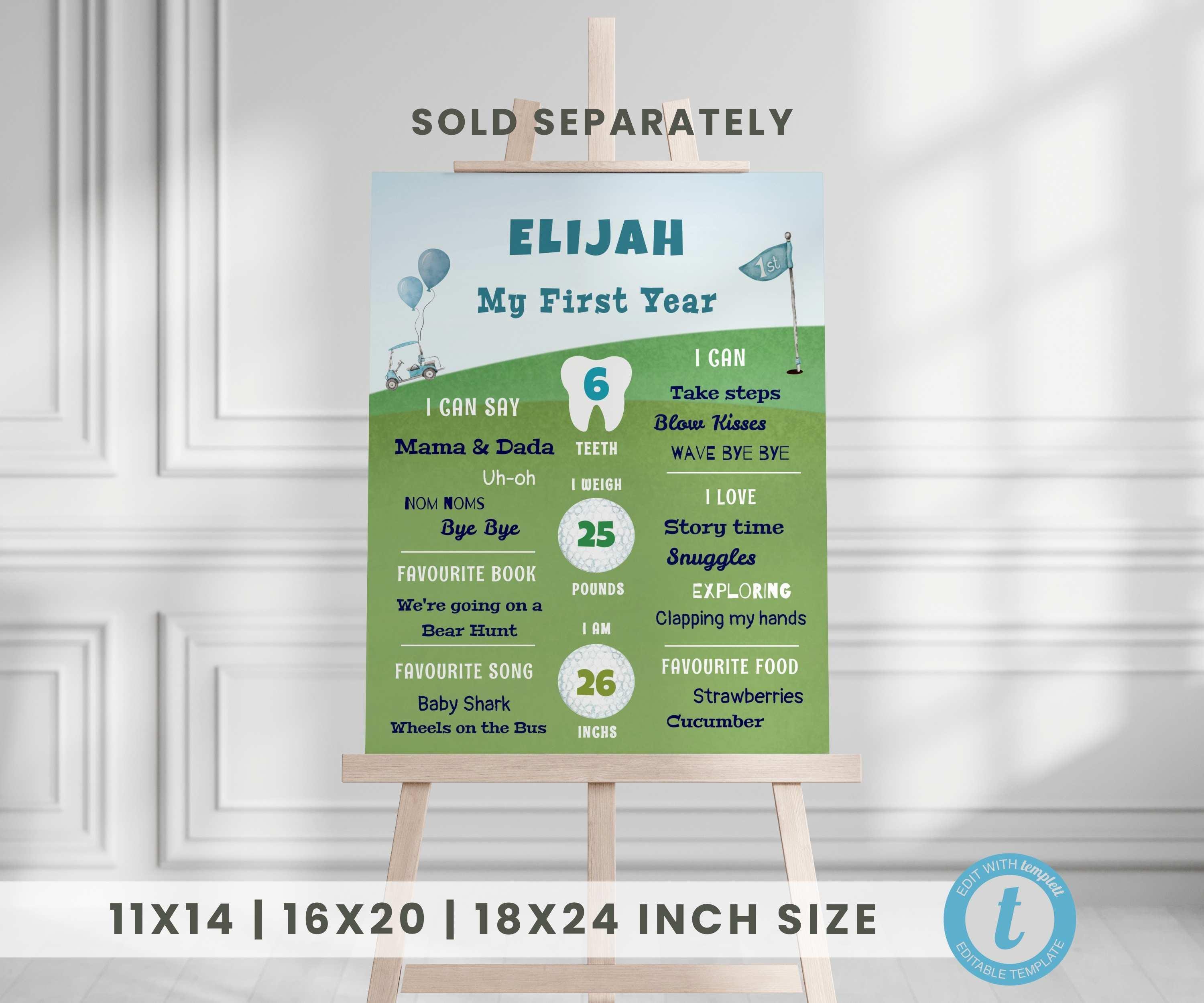 Golf Baby Shower Welcome Sign Template, Editable Baby Shower Golf ...