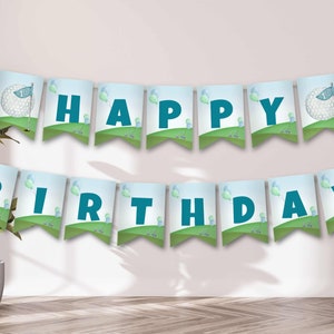 Golf Birthday Decorations, Hole In One First Birthday, Golf Party Deco, Let&#39;s Partee, Hole In One Birthday Banner, Instant Download, GLF01