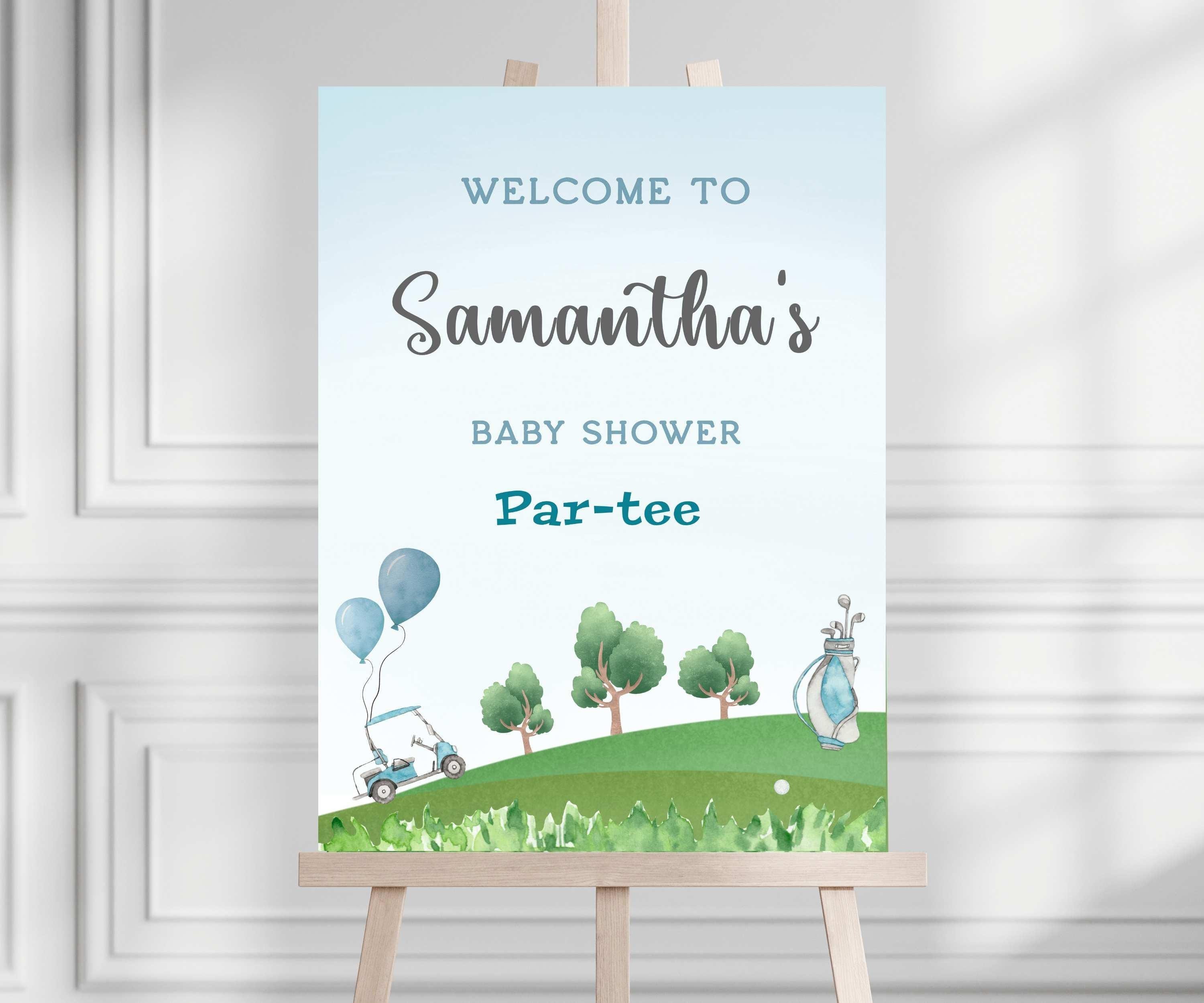 Golf Baby Shower Welcome Sign Template, Editable Baby Shower Golf ...
