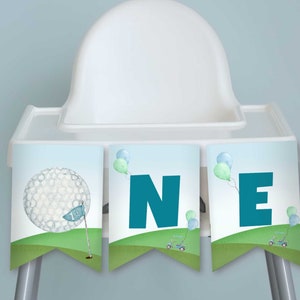 Golf First Birthday High Chair Banner, Golf First Birthday Decorations, Golf Party Decor, Hole In One 1st Birthday, Instant Download, GLF01
