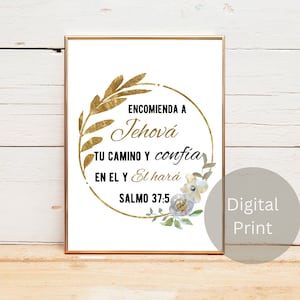 Spanish Bible verse print, Spanish wall art Home decor, Spanish Home Decor, Decoracion Espanol, House warming present, wedding giftspanish