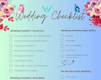 Notion Template Wedding Planning Checklist 11 PDF copies
