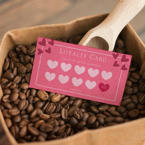 Loyalty cards 6 Templets Front & Back, Modern Beauty Cards, Beauty Stamp, Printable Jewelry Cards, Editable and Printable