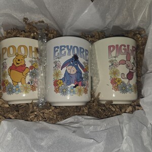 Disney Character Coffee Mugs Set of 3, 8oz Cute Ceramic Mug. Perfect Gift for Disney Fans & Collectors