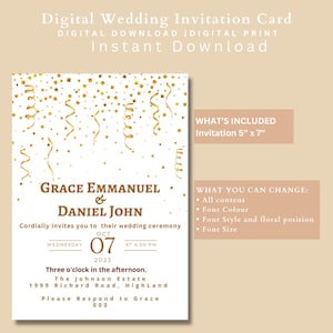 Editable Wedding Invitation || Wedding Card || Wedding Invites || Wedding Ceremony || Wedding Invitation card