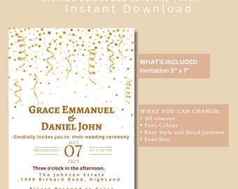 Editable Wedding Invitation || Wedding Card || Wedding Invites || Wedding Ceremony || Wedding Invitation card