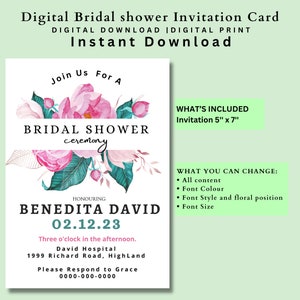 Editable Bridal Shower Invitation || Bridal Shower || Happy Bridal Shower || Bridal Shower Invites || Shower Invitation
