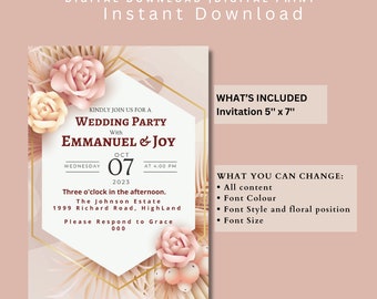 Editable Wedding Invitation || Wedding Card || Wedding Invites || Wedding Ceremony || Wedding Invitation card