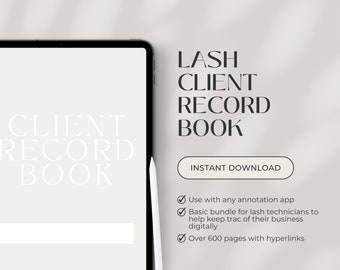 Lash Client Record Book | Eyelash Extension Client Record | Lash Tech Planner | Business Beauty Client Record Book | Lash Mapping |GoodNotes