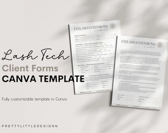 Eyelash Extension Forms, Editable Intake Form, Esthetician Forms, Lash Technician Forms, Client Intake Form, Editable Lash Consent Templates