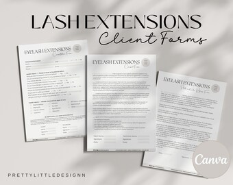May include: Three printable forms for eyelash extensions clients. The forms include a consent form, a health history form, and a pre and post care form. The forms are designed to be used by lash technicians.