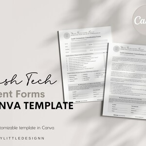 Formularios de extensión de pestañas, formulario de admisión editable, formularios de esteticista, formularios de técnico de pestañas, formulario de admisión de clientes, plantillas de consentimiento de pestañas editables