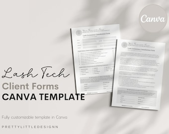 Eyelash Extension Forms, Editable Intake Form, Esthetician Forms, Lash Technician Forms, Client Intake Form, Editable Lash Consent Templates