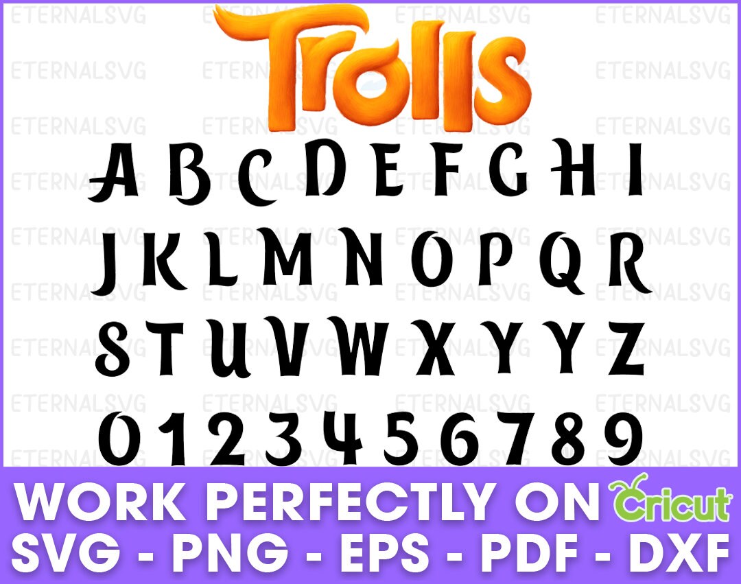 Trolls Font SVG Trolls Alphabet Trolls Letters Trolls Etsy