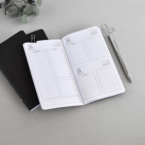 Inserti per agenda giornaliera Travelers Notebook: ricarica stampata formato personale TN 2026, diario di ricarica per agenda