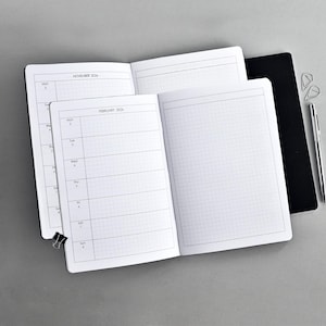 Inserti settimanali stampati per Travelers Notebook 2026, formato A5: agenda/calendario TN stampata, stile Hobonichi.
