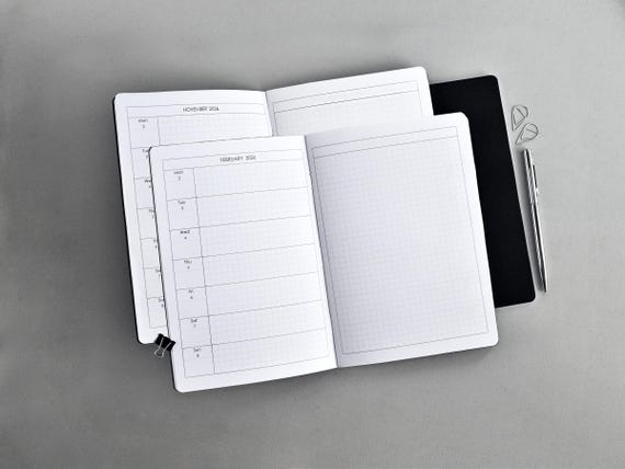 Travelers Notebook Weekly Inserts A5 Size: TN Planner Calendar Recharge, Hobonichi Style Refill 2026 / 2027 / Undated