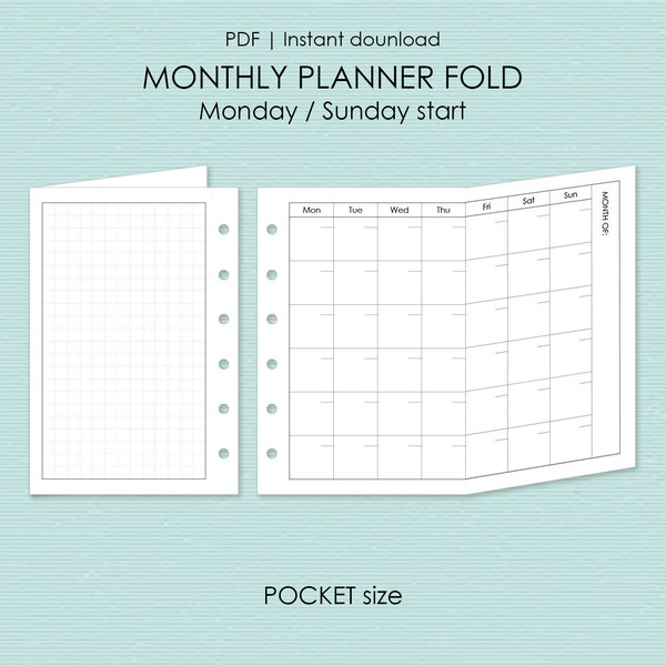 Pocket A7 Planner Inserts - Etsy
