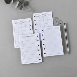 Taschen-Planereinlagen: A7 Gedruckter 2026 Monatlicher Wochenkalender, Filofax Refill Hobonichi Style