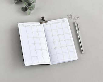A5, persoonlijk formaat reizigersnotitieboekje: maandplanner met gewoontetracker, TN-vulling (2026 / ongedateerd)